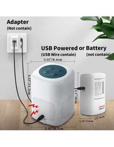 Alarma de Movimiento Inalámbrica Ranxinyuan con Ladrido de Perro