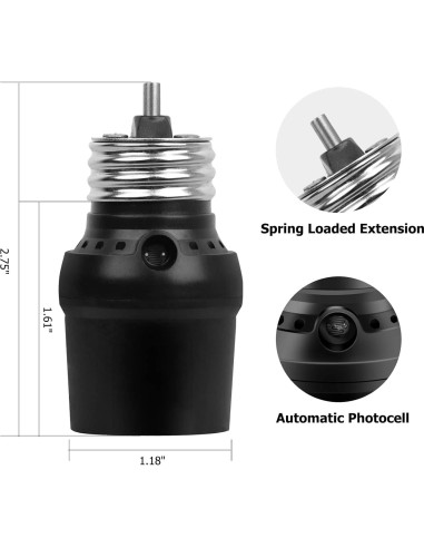 Adaptador de Enchufe con Sensor de Luz DUOXIENIA 3.3x8.6cm