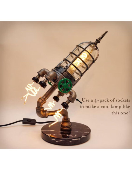 Soporte de lámpara de hierro fundido DIY Bowen E12 75W