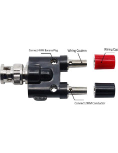 Adaptador BNC Macho a Doble Jack Banana Hembra 4mm - 5 Pcs 2