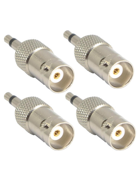 Adaptador BNC a 3.5mm Mono XMSJSIY - 4 Pack Niquelado