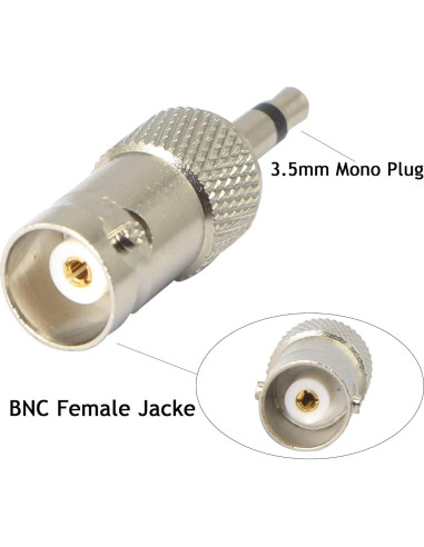 Adaptador BNC a 3.5mm Mono XMSJSIY - 4 Pack Niquelado