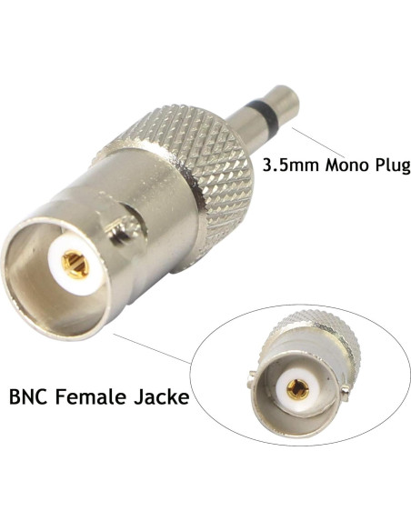 Adaptador BNC a 3.5mm Mono XMSJSIY - 4 Pack Niquelado