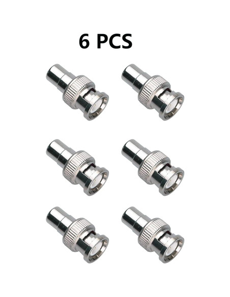 Adaptador BNC a RCA SHANFEILU 6 Pcs Conector Macho Hembra