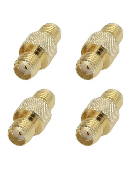 Adaptador Coaxial SMA Femenino a Femenino Exgoofit - Paquete de 4 Adaptador Coaxial SMA Femenino a Femenino Exgoofit - Paquete de 4
