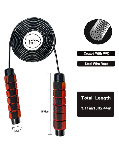 Cuerda de Salto Ajustable DYDSTRNG con Rodamientos para Fitness