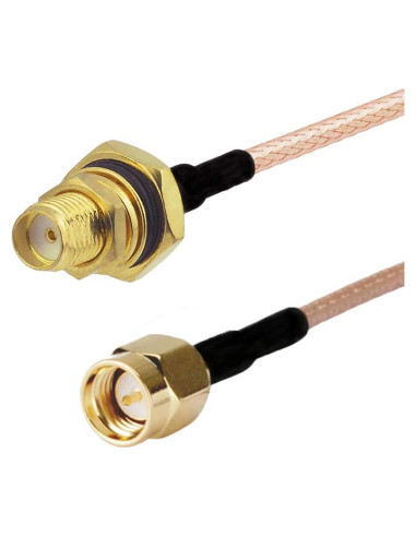 Cable Pigtail SMA Macho a SMA Hembra 30 cm RG316 50 Ohm