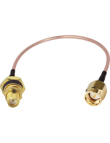 Cable Pigtail SMA Macho a SMA Hembra 30 cm RG316 50 Ohm