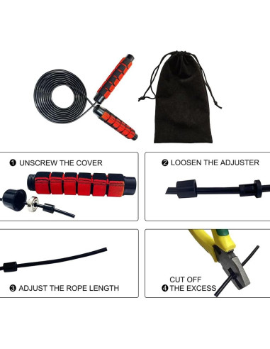 Cuerda de Salto Ajustable DYDSTRNG con Rodamientos para Fitness
