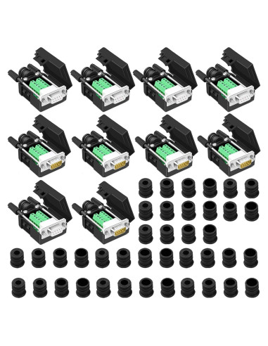 Conector DB9 Breakout ANMBEST 10PCS Macho y Hembra RS232