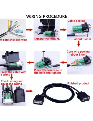 Conector DB9 Breakout ANMBEST 10PCS Macho y Hembra RS232