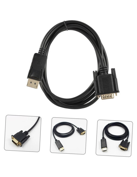Cable DisplayPort a VGA POPETPOP 1.8m Conector Dorado
