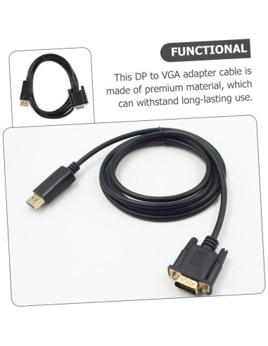 Cable DisplayPort a VGA POPETPOP 1.8m Conector Dorado
