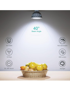 Bombillas LED MR16 Alexpex 5000K Luz Diurna Paquete 10 Unidades 2