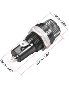 Soporte de Fusible Montado en Panel uxcell 5x20mm 10Pcs 2