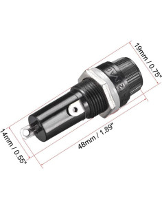 Soporte de Fusible Montado en Panel uxcell 6x30mm 2Pcs 2