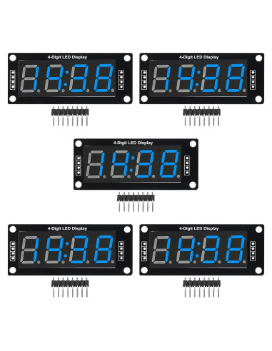 5PCS Módulo LED Digital TM1637 4 Dígitos 7 Segmentos Azul