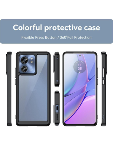 Funda de Cristal para Motorola Edge 2023 - TPU Delgado y PC Duro