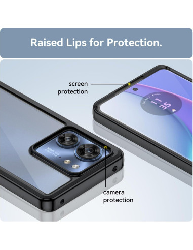 Funda de Cristal para Motorola Edge 2023 - TPU Delgado y PC Duro