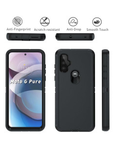 Funda Protectora Dura para Motorola Moto G Pure 5G 2024 Negra 2