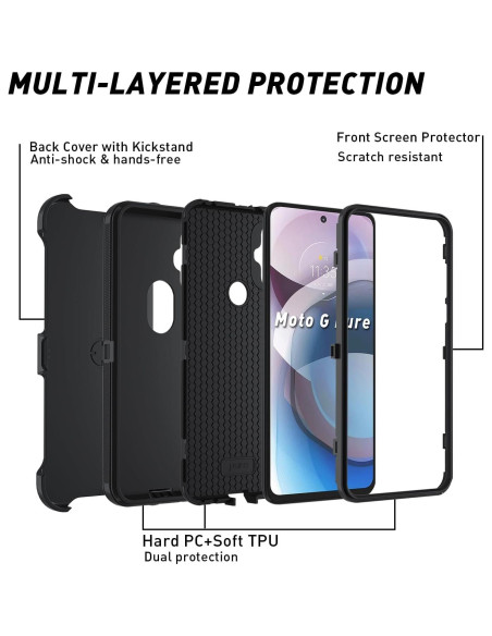 Funda Protectora Dura para Motorola Moto G Pure 5G 2024 Negra