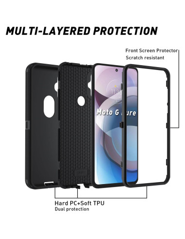 Funda Protectora Dura para Motorola Moto G Pure 5G 2024 Negra