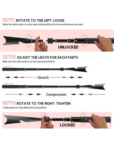 Calzador Telescópico JJDPARTS 42.9-95.2 cm con Gancho