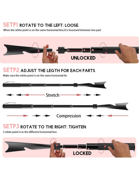 Calzador Telescópico JJDPARTS 42.9-95.2 cm con Gancho