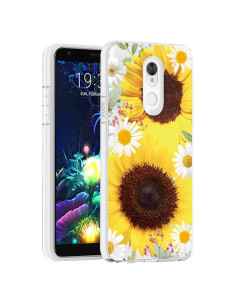 Funda TPU Transparente Floral para LG K40/K12 Plus - Girasol
