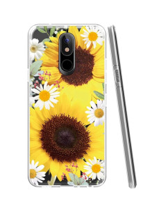 Funda TPU Transparente Floral para LG K40/K12 Plus - Girasol 2