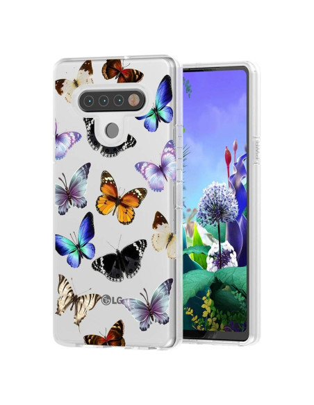 Funda TPU para LG Stylo 6 - Mariposa Colorida, Protección Golpes