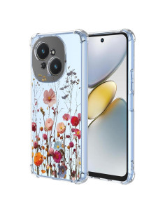 Funda Floral Transparente para Tecno Spark GO 1 y Pop 9