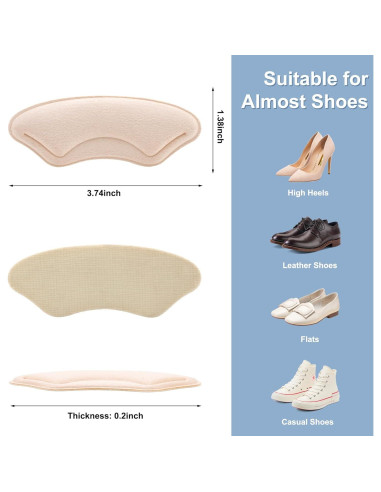 6 Pares Almohadillas de Talón Comfowner - Beige y Negro