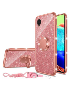 Funda Brillante para TCL A3 A509DL - Oro Rosa, TPU, Soporte