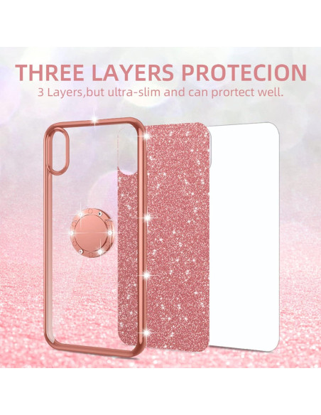 Funda Brillante para TCL A3 A509DL - Oro Rosa, TPU, Soporte