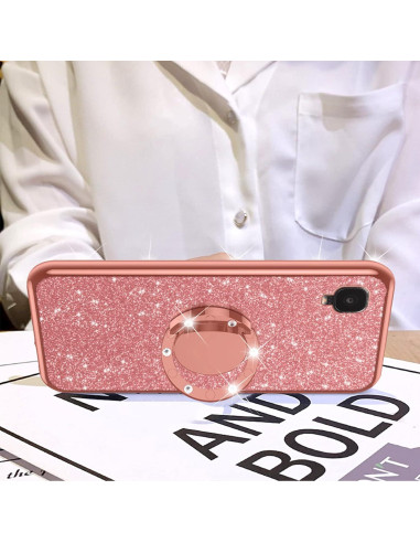 Funda Brillante para TCL A3 A509DL - Oro Rosa, TPU, Soporte