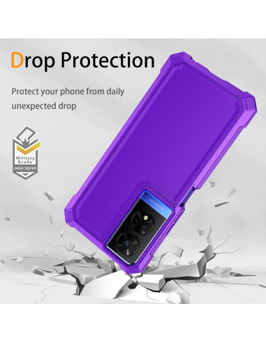 Funda protectora TCL 50 XE 5G con vidrio templado púrpura