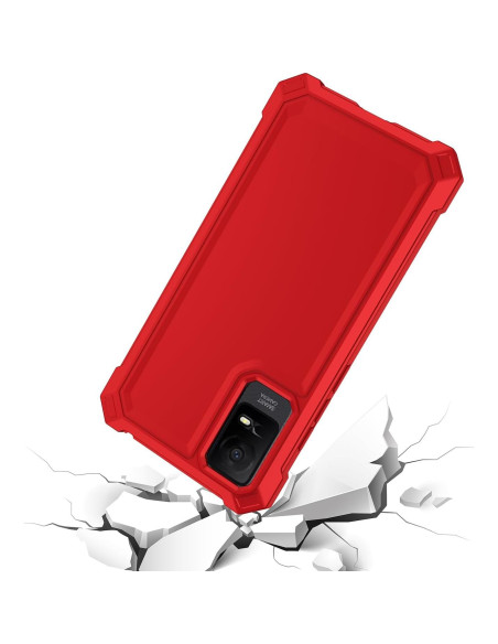 Funda protectora TCL ION X / ION V / TCL 40 Z roja con parachoques Funda protectora TCL ION X / ION V / TCL 40 Z roja con parachoques