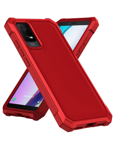 Funda protectora TCL ION X / ION V / TCL 40 Z roja con parachoques Funda protectora TCL ION X / ION V / TCL 40 Z roja con parachoques