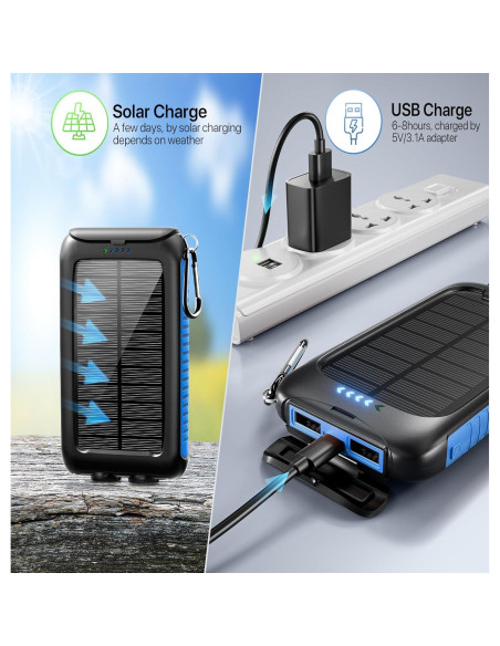 Cargador Solar Portátil Nuynix 20000mAh Impermeable IP67