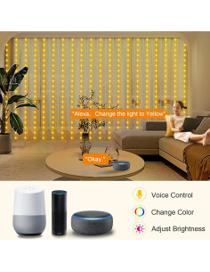 Luces de Cortina LED RGB ZAIYW 600 LEDs 6.1x3.05m WiFi 2