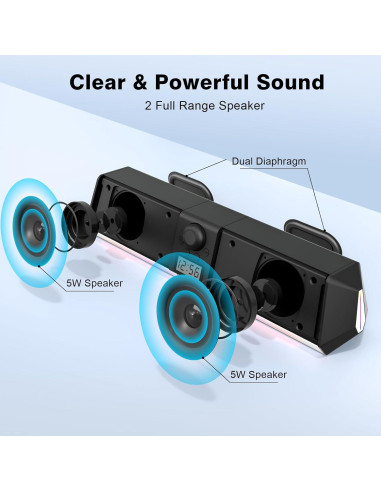 Altavoces Bluetooth Soulion R80 con Reloj Digital y Luz LED