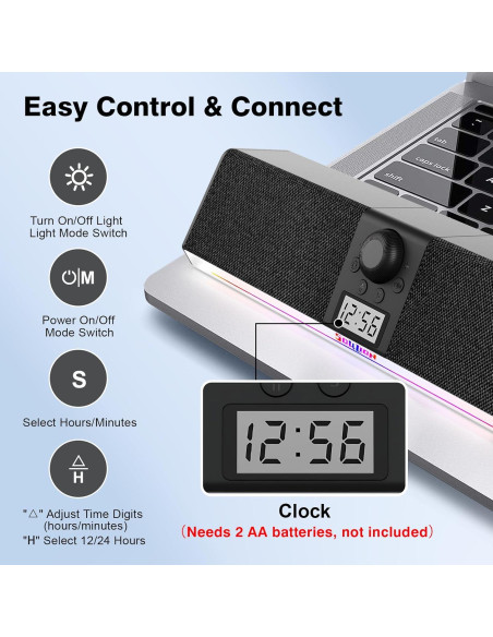 Altavoces Bluetooth Soulion R80 con Reloj Digital y Luz LED Altavoces Bluetooth Soulion R80 con Reloj Digital y Luz LED