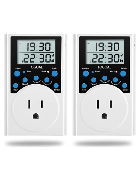 Temporizador Digital TOGOAL T319 con 3 Programas Diarios 1800W Temporizador Digital TOGOAL T319 con 3 Programas Diarios 1800W