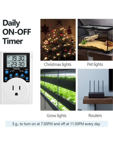 Temporizador Digital TOGOAL T319 con 3 Programas Diarios 1800W