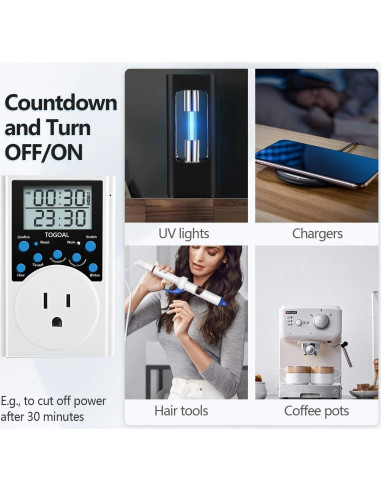 Temporizador Digital TOGOAL T319 con 3 Programas Diarios 1800W