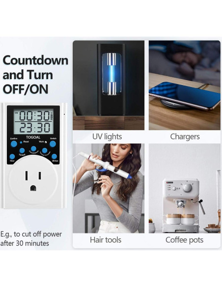 Temporizador Digital TOGOAL T319 con 3 Programas Diarios 1800W Temporizador Digital TOGOAL T319 con 3 Programas Diarios 1800W