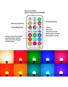 Bombilla LED iLC 12W RGB Control Remoto 2700K Paquete de 4 2