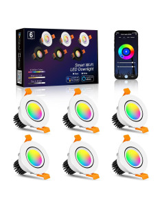 Downlight LED empotrado inteligente inShareplus 5W RGB 6 unidades