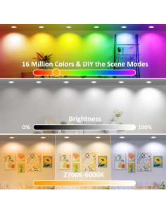 Downlight LED empotrado inteligente inShareplus 5W RGB 6 unidades 2